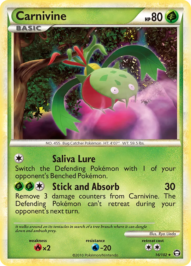 2010 HS—Triumphant Carnivine Rare #016/102 Rare card image