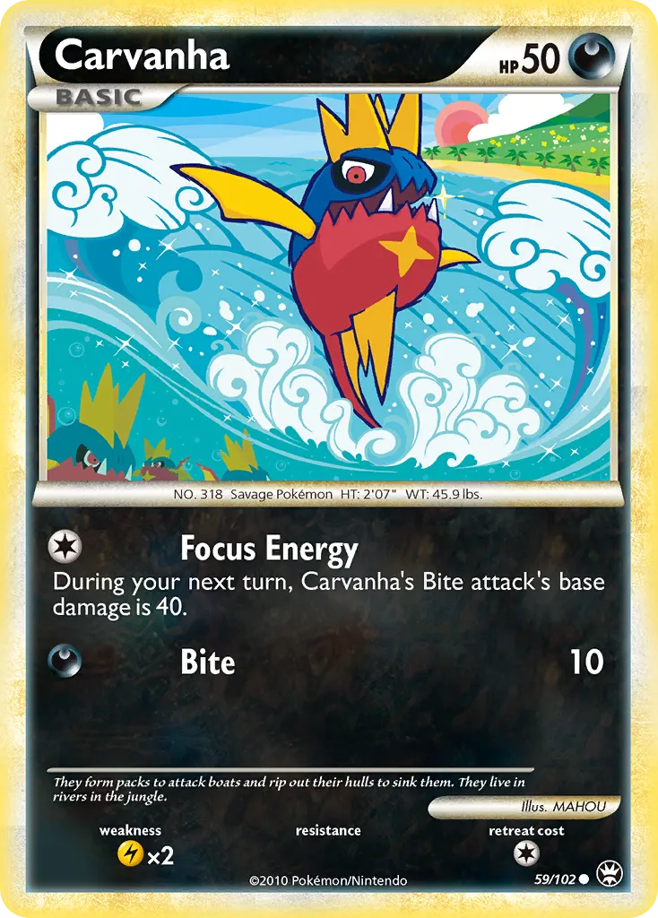 2010 HS—Triumphant Carvanha #059/102 Common card image