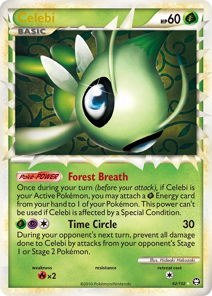 2010 HS—Triumphant Celebi #092/102 Rare Prime card image