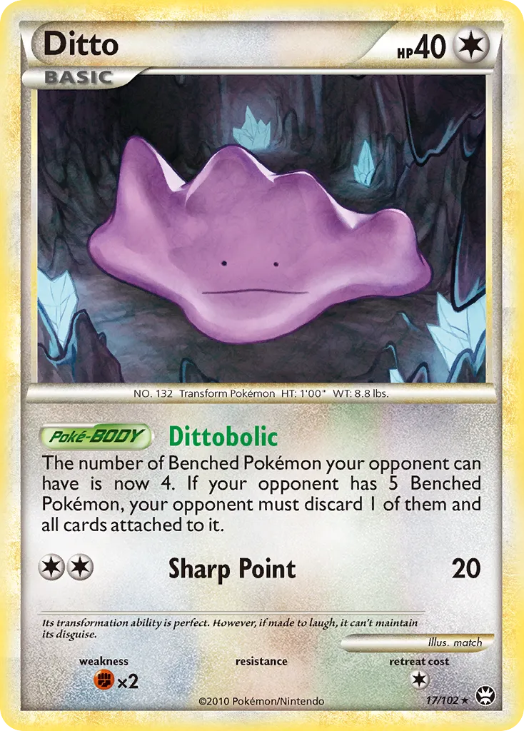 2010 HS—Triumphant Ditto Rare #017/102 Rare card image