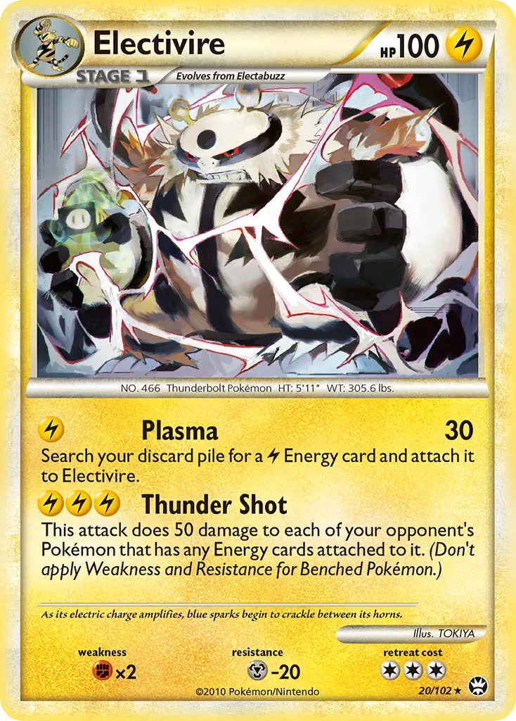 2010 HS—Triumphant Electivire Rare #020/102 Rare card image