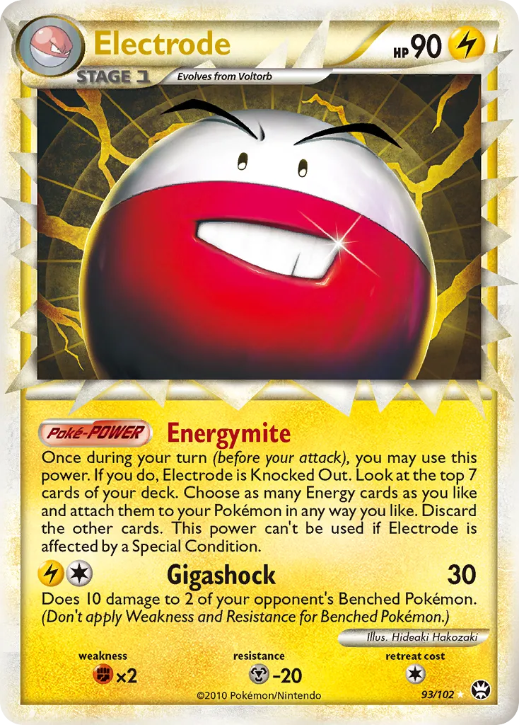 2010 HS—Triumphant Electrode #093/102 Rare Prime card image