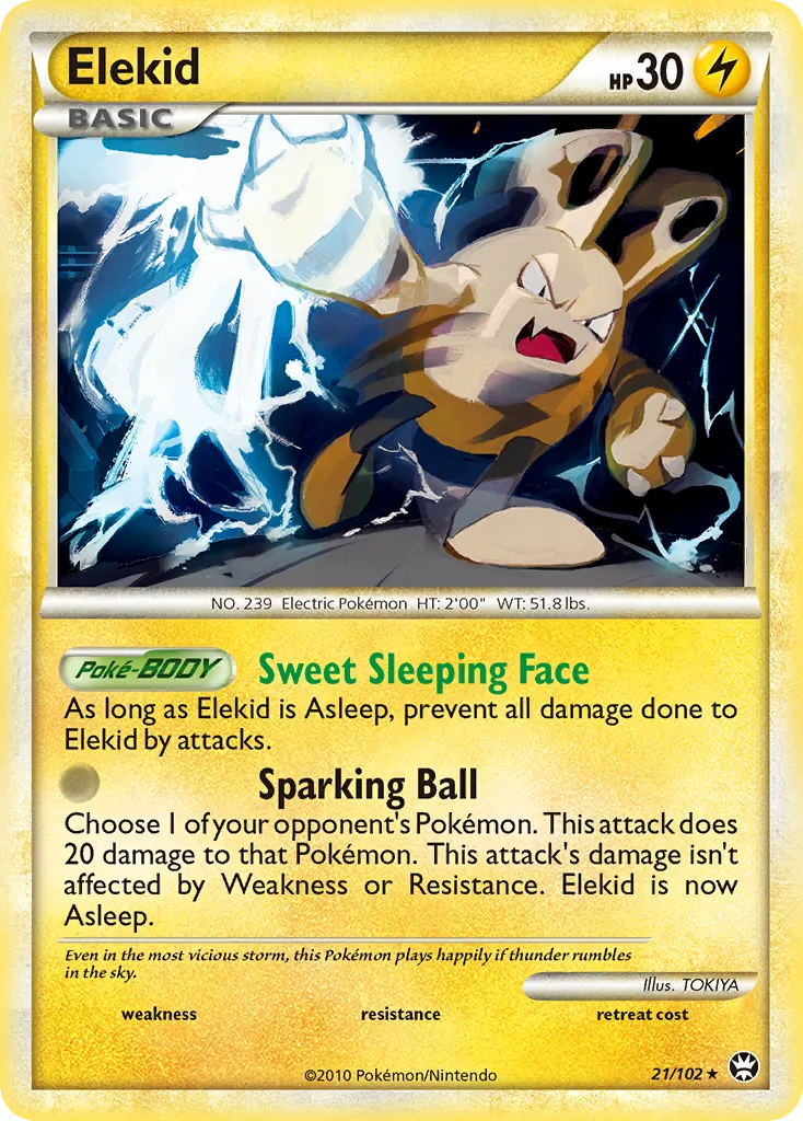 2010 HS—Triumphant Elekid Rare #021/102 Rare card image