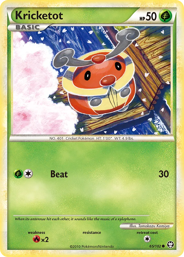 2010 HS—Triumphant Kricketot #065/102 Common card image