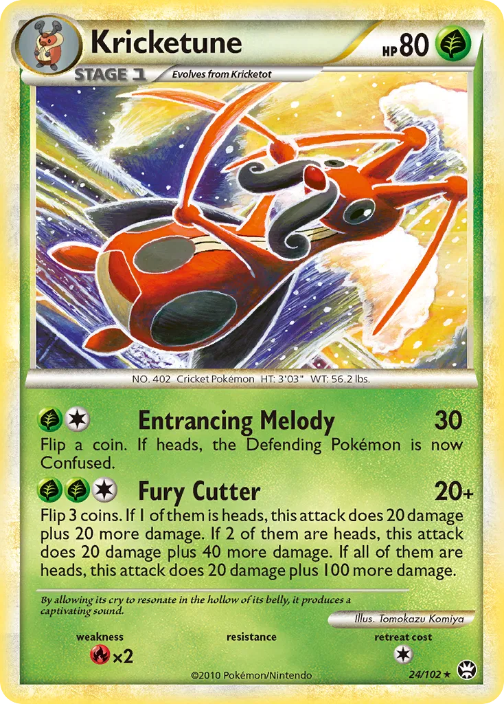 2010 HS—Triumphant Kricketune Rare #024/102 Rare card image