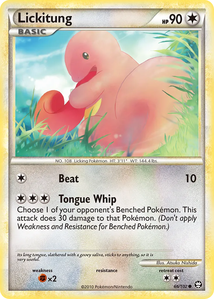 2010 HS—Triumphant Lickitung Common #066/102 Common card image