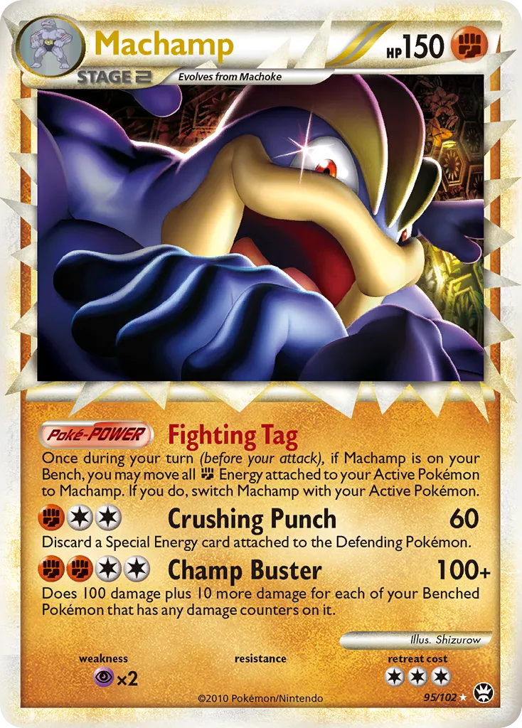 2010 HS—Triumphant Machamp #095/102 Rare Prime card image