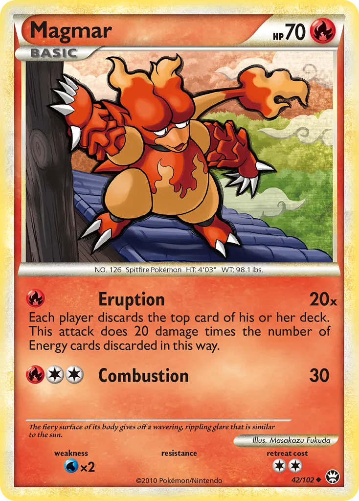 2010 HS—Triumphant Magmar Uncommon #042/102 Uncommon card image