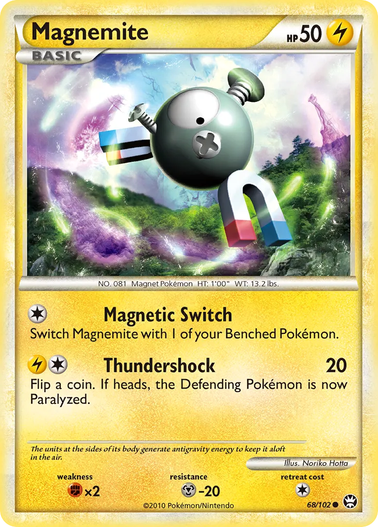 2010 HS—Triumphant Magnemite #068/102 Common card image