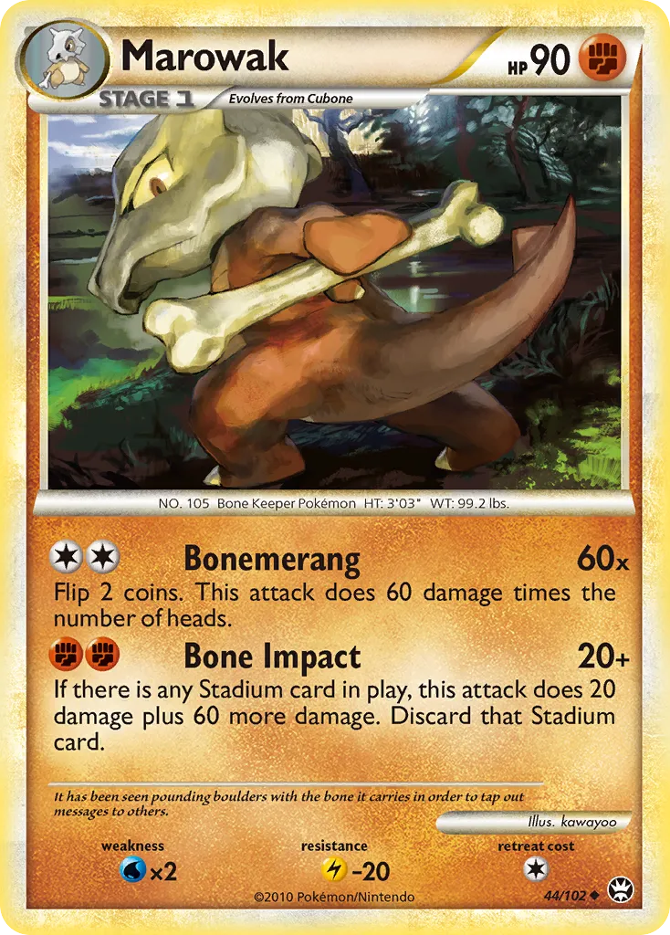 2010 HS—Triumphant Marowak Uncommon #044/102 Uncommon card image