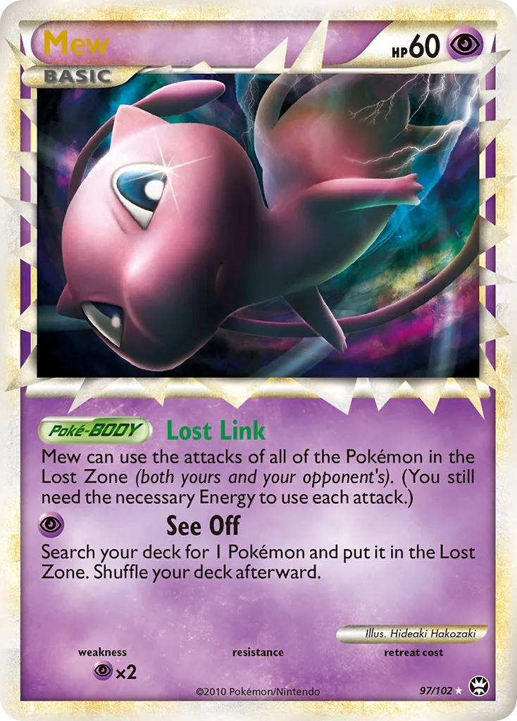 2010 HS—Triumphant Mew #097/102 Rare Prime card image