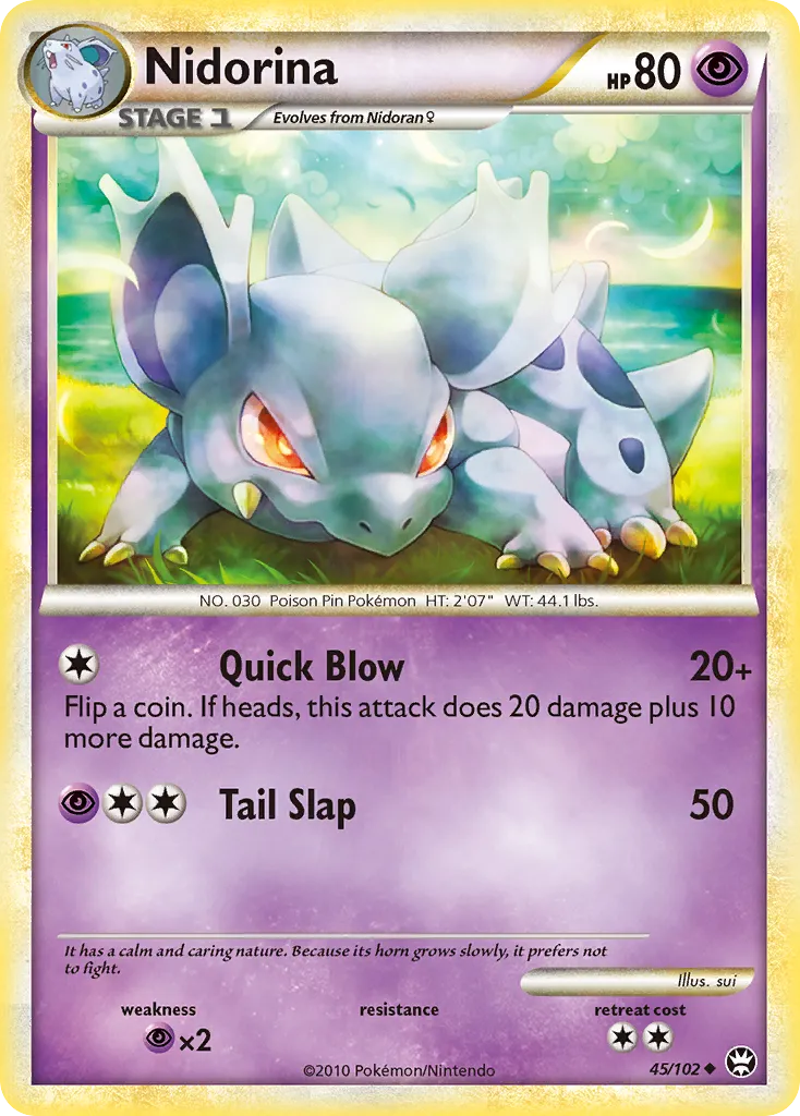 2010 HS—Triumphant Nidorina #045/102 Uncommon card image