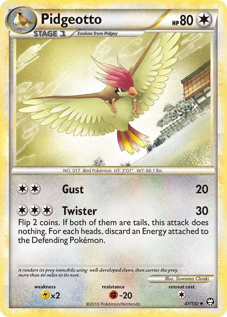 2010 HS—Triumphant Pidgeotto #047/102 Uncommon card image