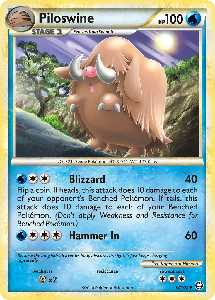 2010 HS—Triumphant Piloswine #048/102 Uncommon card image