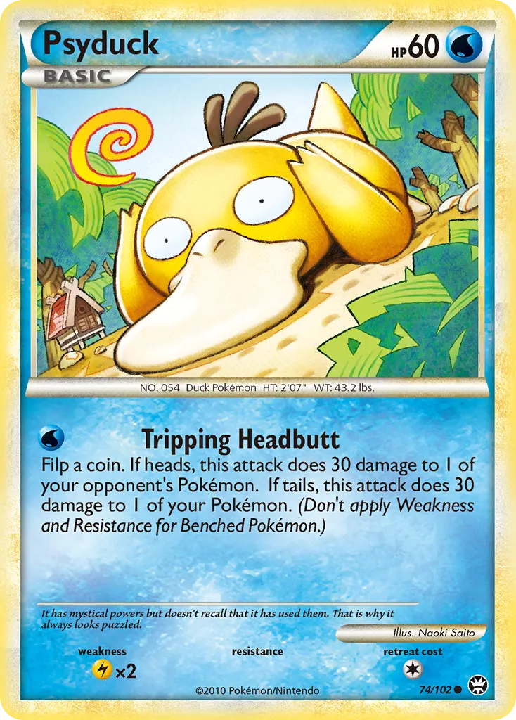 2010 HS—Triumphant Psyduck Common #074/102 Common card image