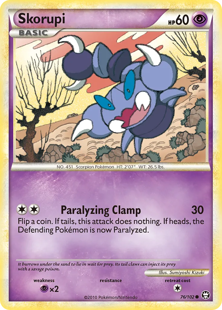 2010 HS—Triumphant Skorupi #076/102 Common card image