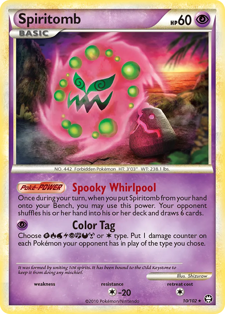 2010 HS—Triumphant Spiritomb Rare Holo #010/102 Rare Holo card image