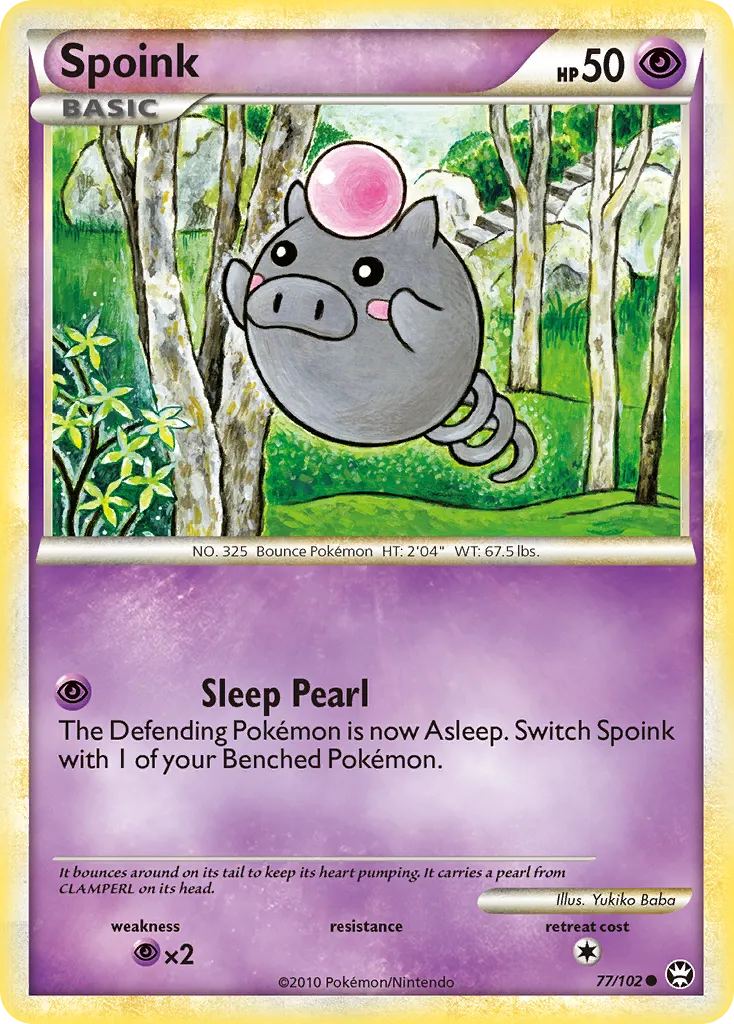 2010 HS—Triumphant Spoink #077/102 Common card image