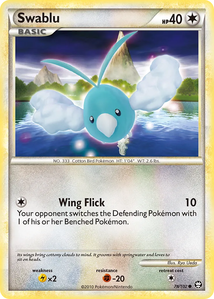 2010 HS—Triumphant Swablu #078/102 Common card image