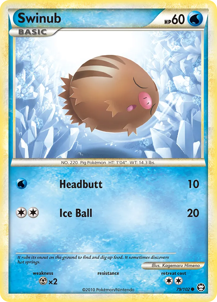 2010 HS—Triumphant Swinub #079/102 Common card image