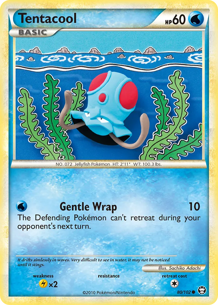 2010 HS—Triumphant Tentacool Common #080/102 Common card image