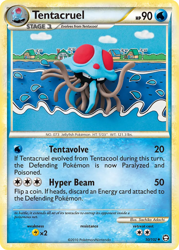 2010 HS—Triumphant Tentacruel #050/102 Uncommon card image