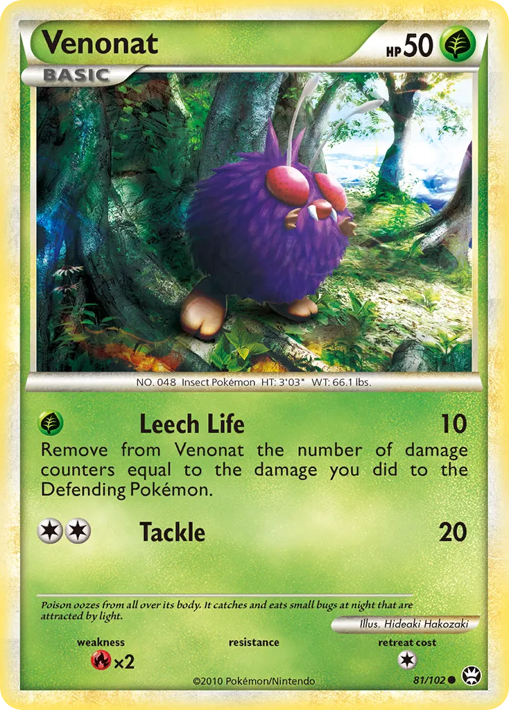 2010 HS—Triumphant Venonat Common #081/102 Common card image