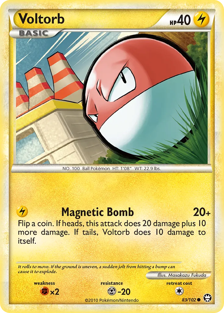 2010 HS—Triumphant Voltorb Common #083/102 Common card image
