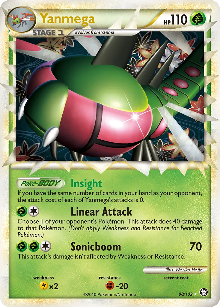 2010 HS—Triumphant Yanmega #098/102 Rare Prime card image