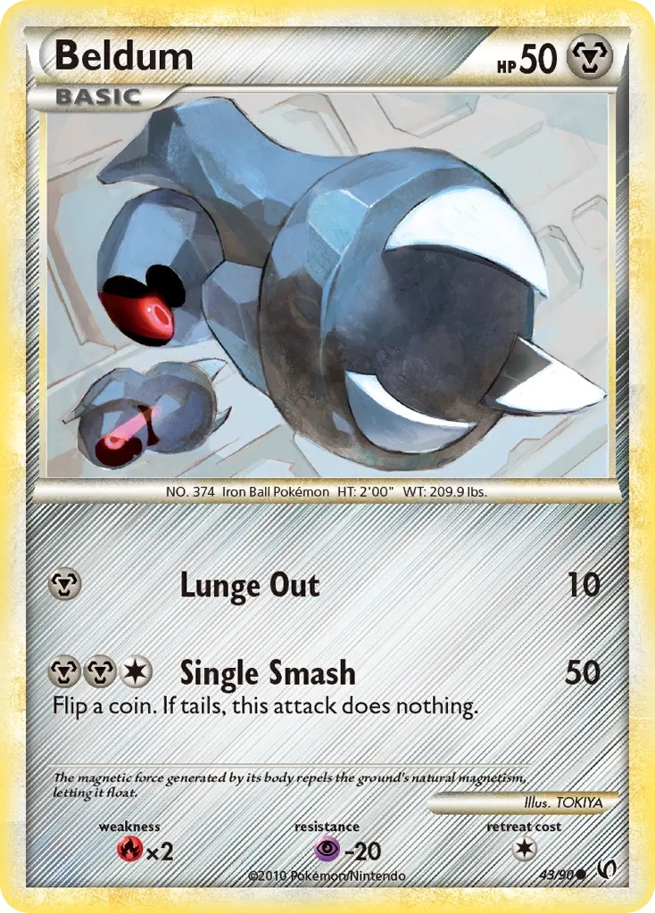 2010 HS—Undaunted Beldum Common #43/90 Common card image