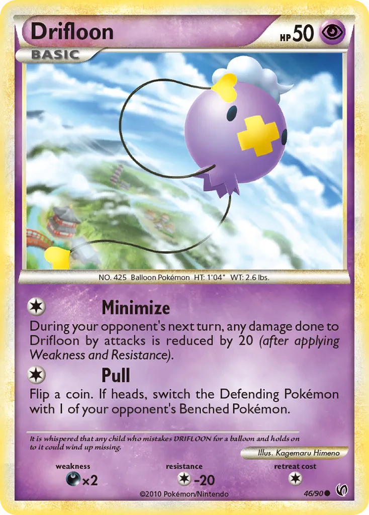 2010 HS—Undaunted Drifloon Common #46/90 Common card image