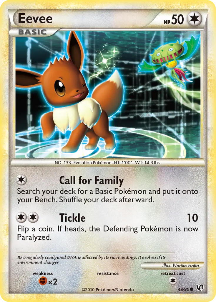 2010 HS—Undaunted Eevee Common #47/90 Common card image