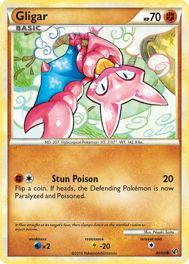 2010 HS—Undaunted Gligar Common #49/90 Common card image