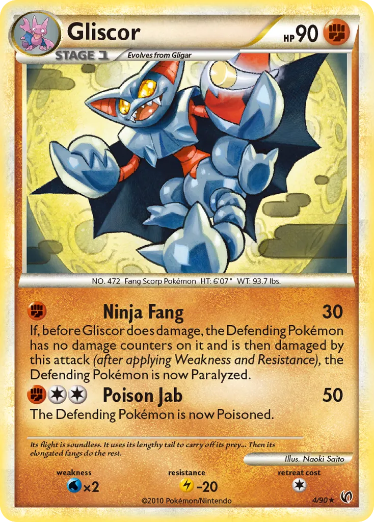 2010 HS—Undaunted Gliscor #04/90 Rare Holo card image