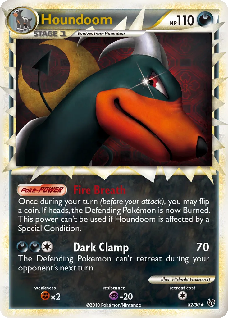 2010 HS—Undaunted Houndoom #82/90 Rare Prime card image