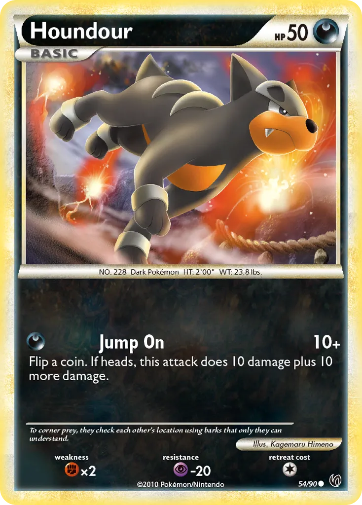 2010 HS—Undaunted Houndour Common #53/90 Common card image