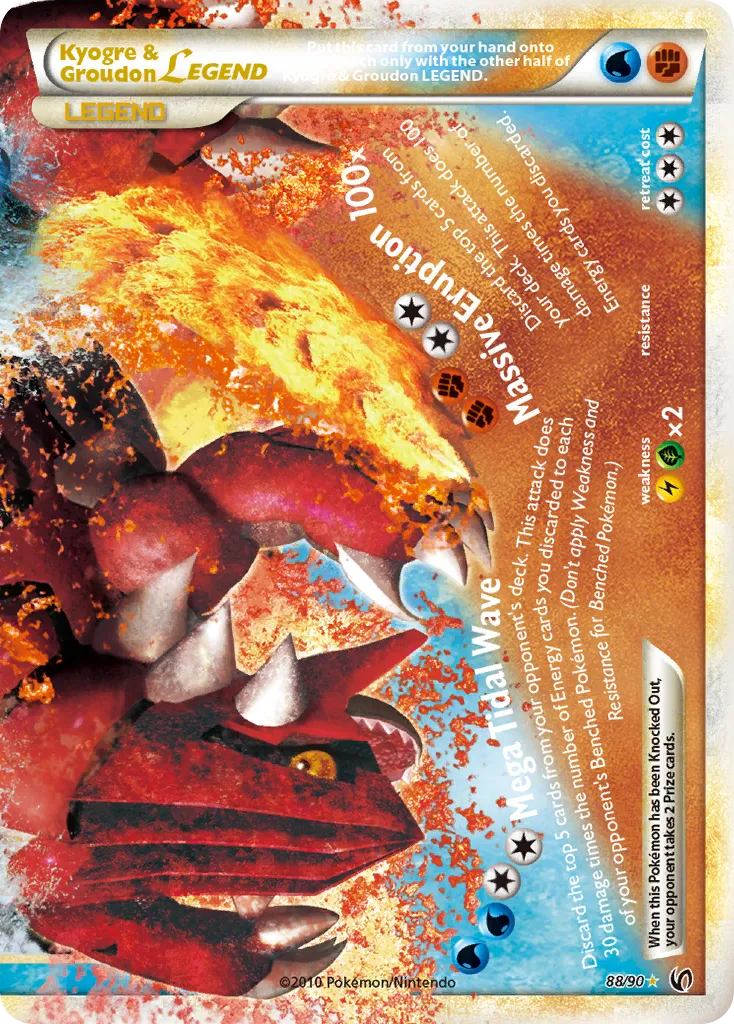 2010 HS—Undaunted Kyogre & Groudon LEGEND #87/90 card image