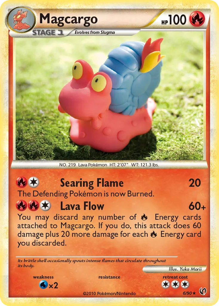 2010 HS—Undaunted Magcargo #06/90 Rare Holo card image