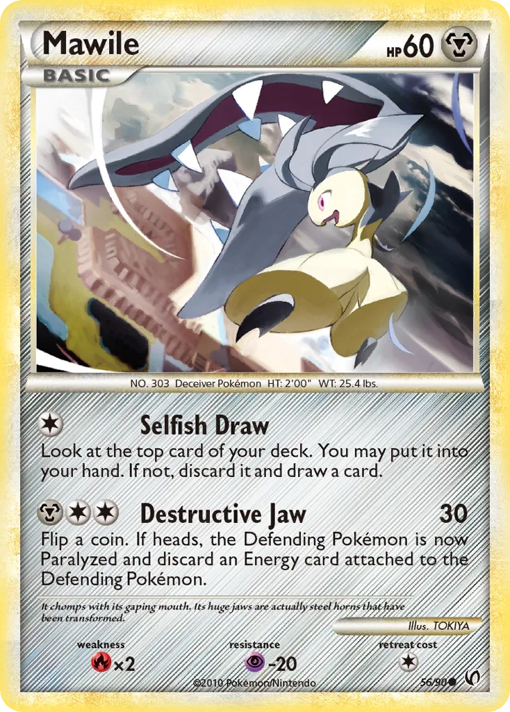 2010 HS—Undaunted Mawile Common #56/90 Common card image
