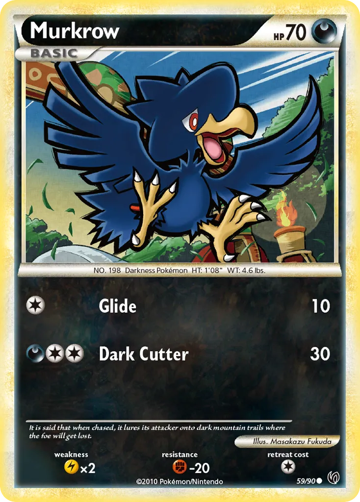 2010 HS—Undaunted Murkrow #58/90 Common card image
