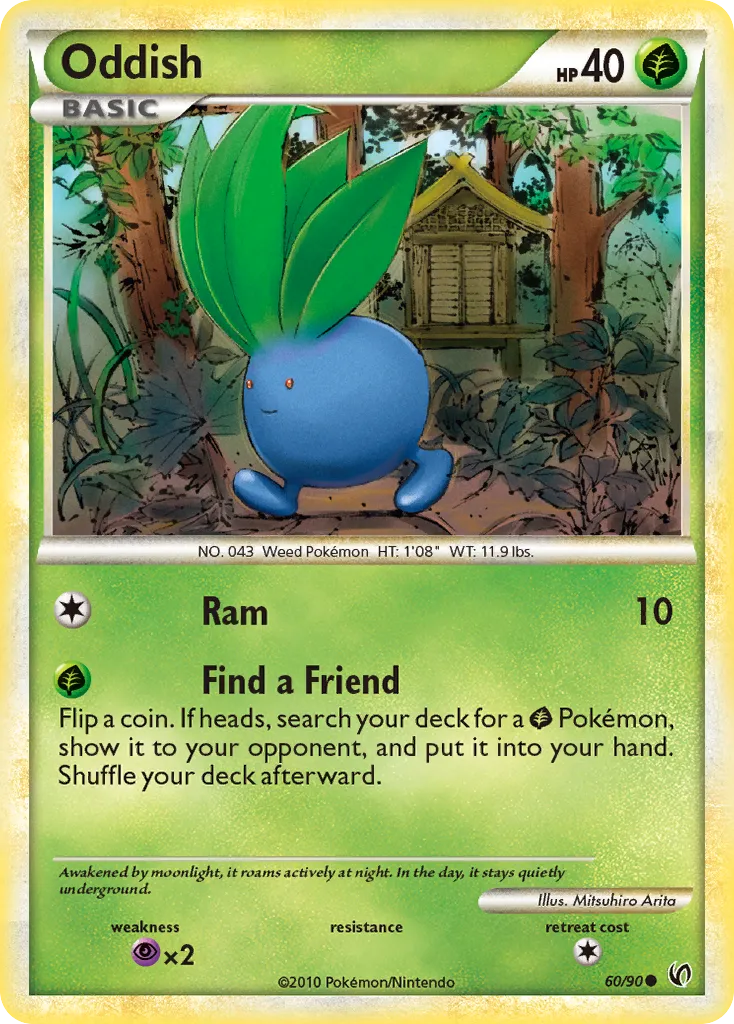 2010 HS—Undaunted Oddish Common #60/90 Common card image