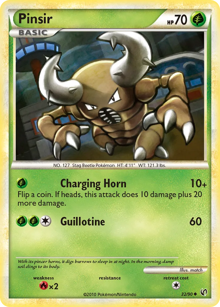 2010 HS—Undaunted Pinsir Uncommon #32/90 Uncommon card image