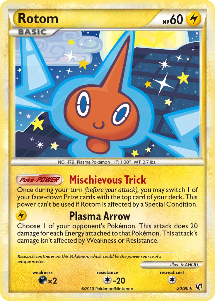2010 HS—Undaunted Rotom #20/90 Rare card image