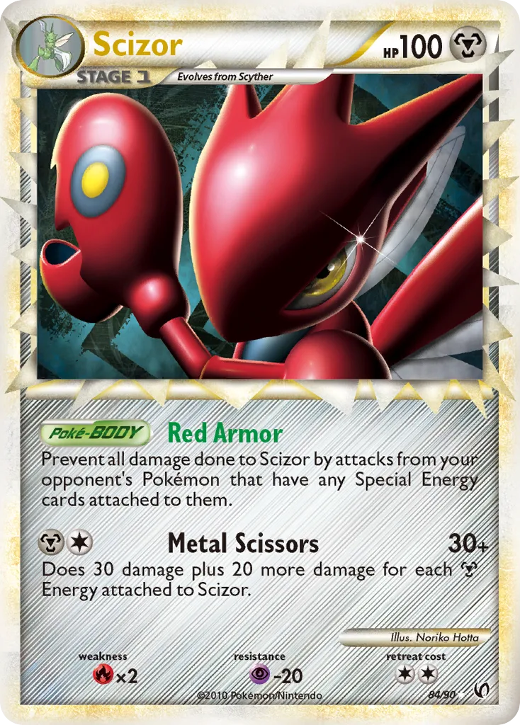2010 HS—Undaunted Scizor #07/90 Rare Holo card image