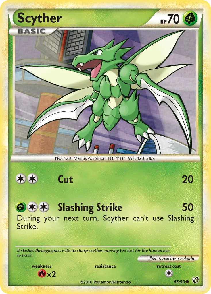 2010 HS—Undaunted Scyther #65/90 Common card image