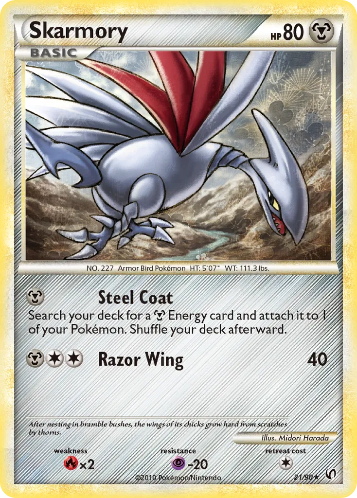 2010 HS—Undaunted Skarmory #21/90 Rare card image
