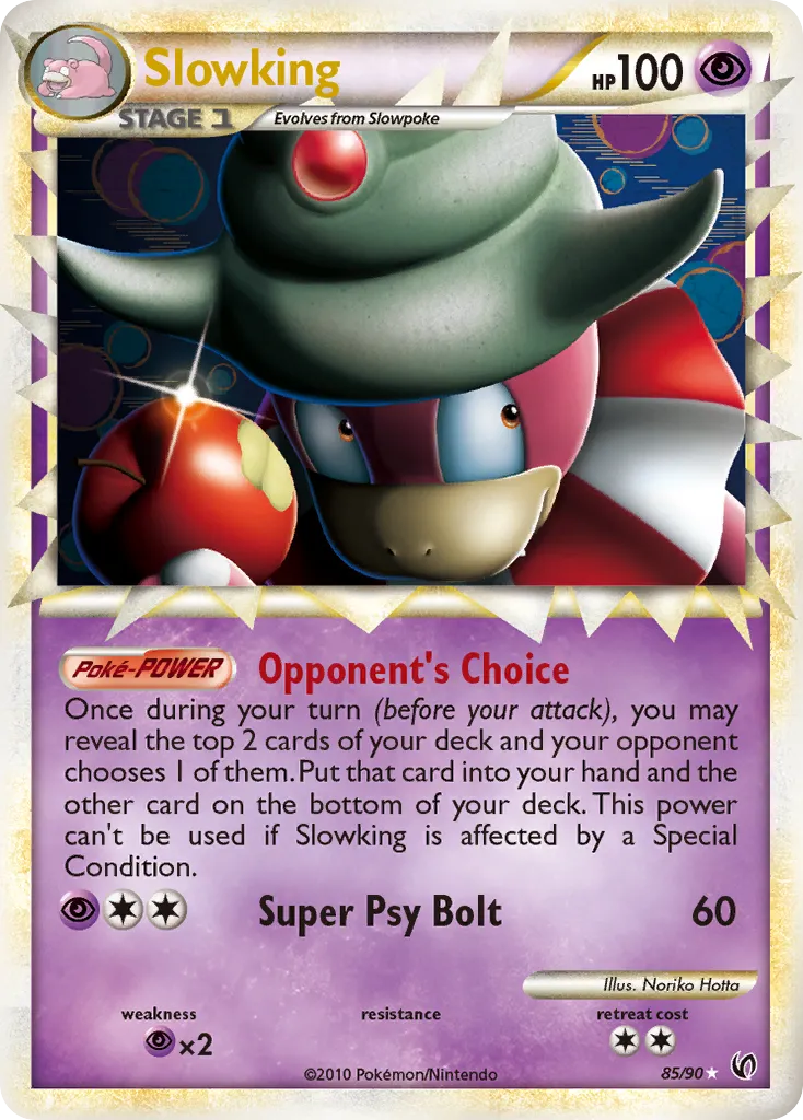 2010 HS—Undaunted Slowking #85/90 Rare Prime card image