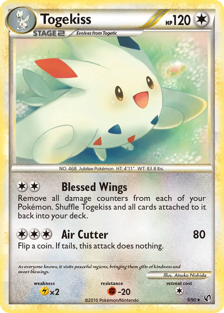 2010 HS—Undaunted Togekiss #09/90 Rare Holo card image