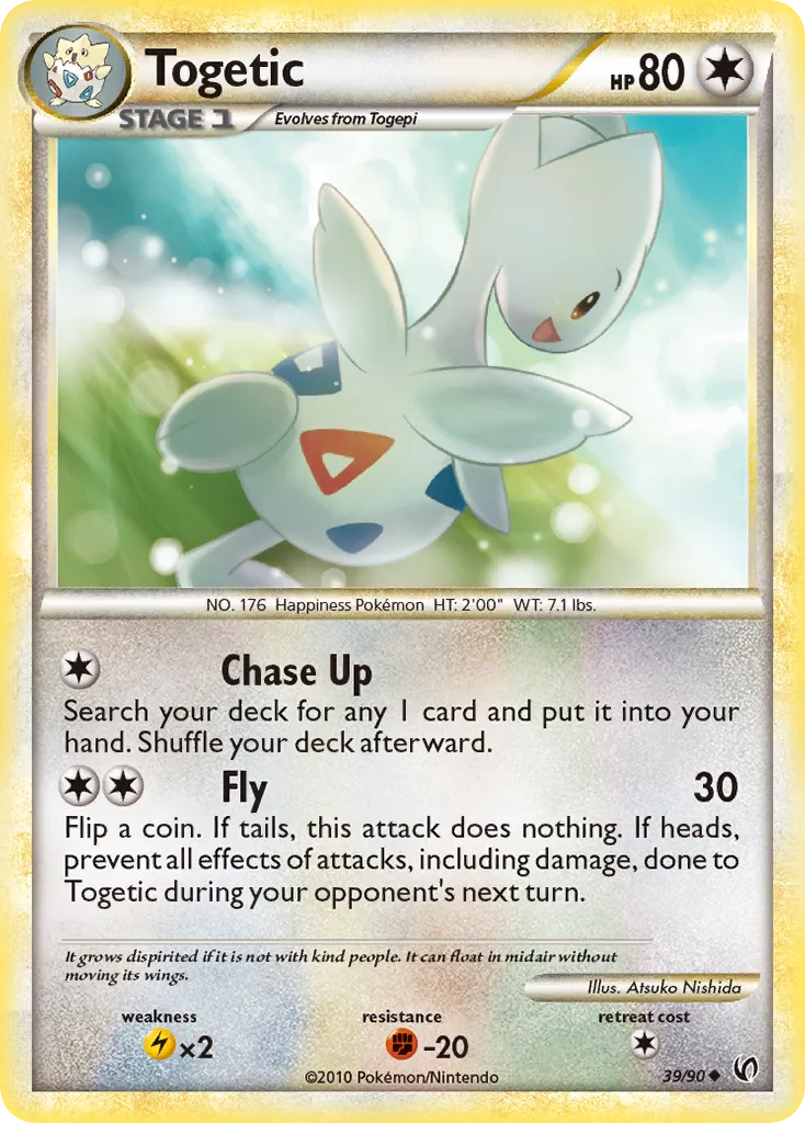 2010 HS—Undaunted Togetic Uncommon #39/90 Uncommon card image