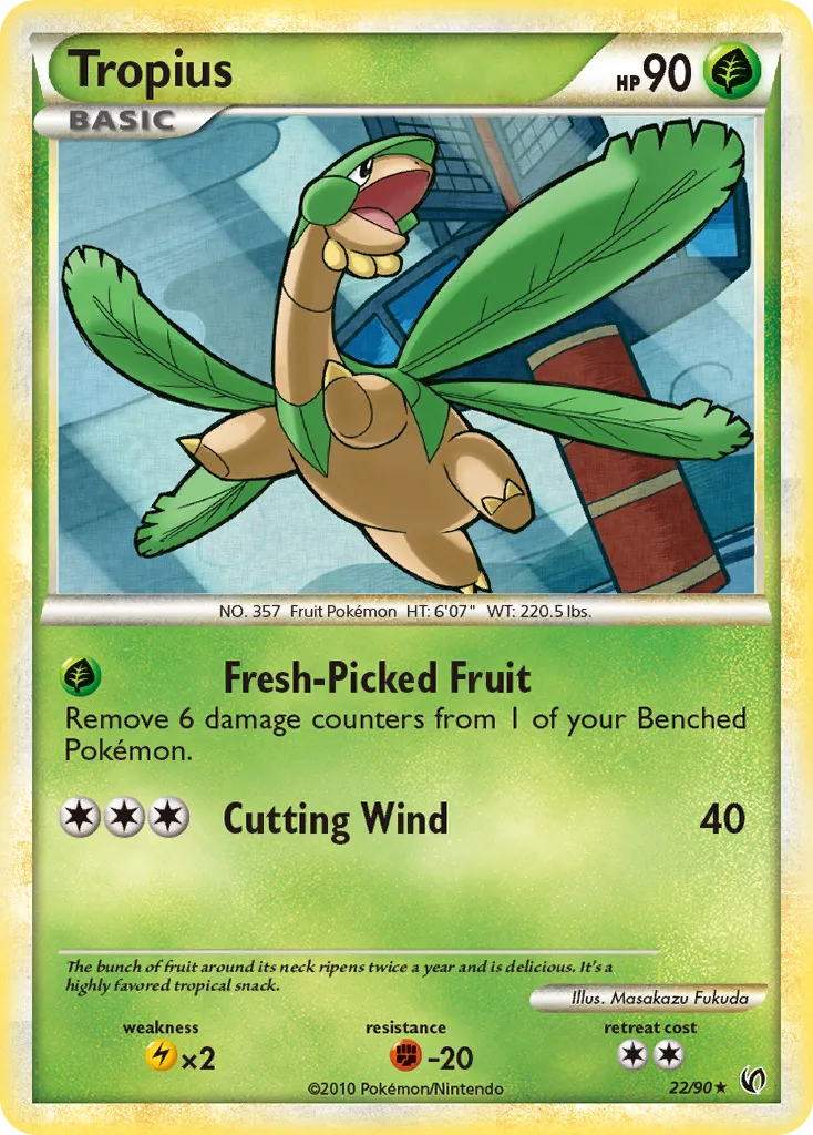 2010 HS—Undaunted Tropius #22/90 Rare card image